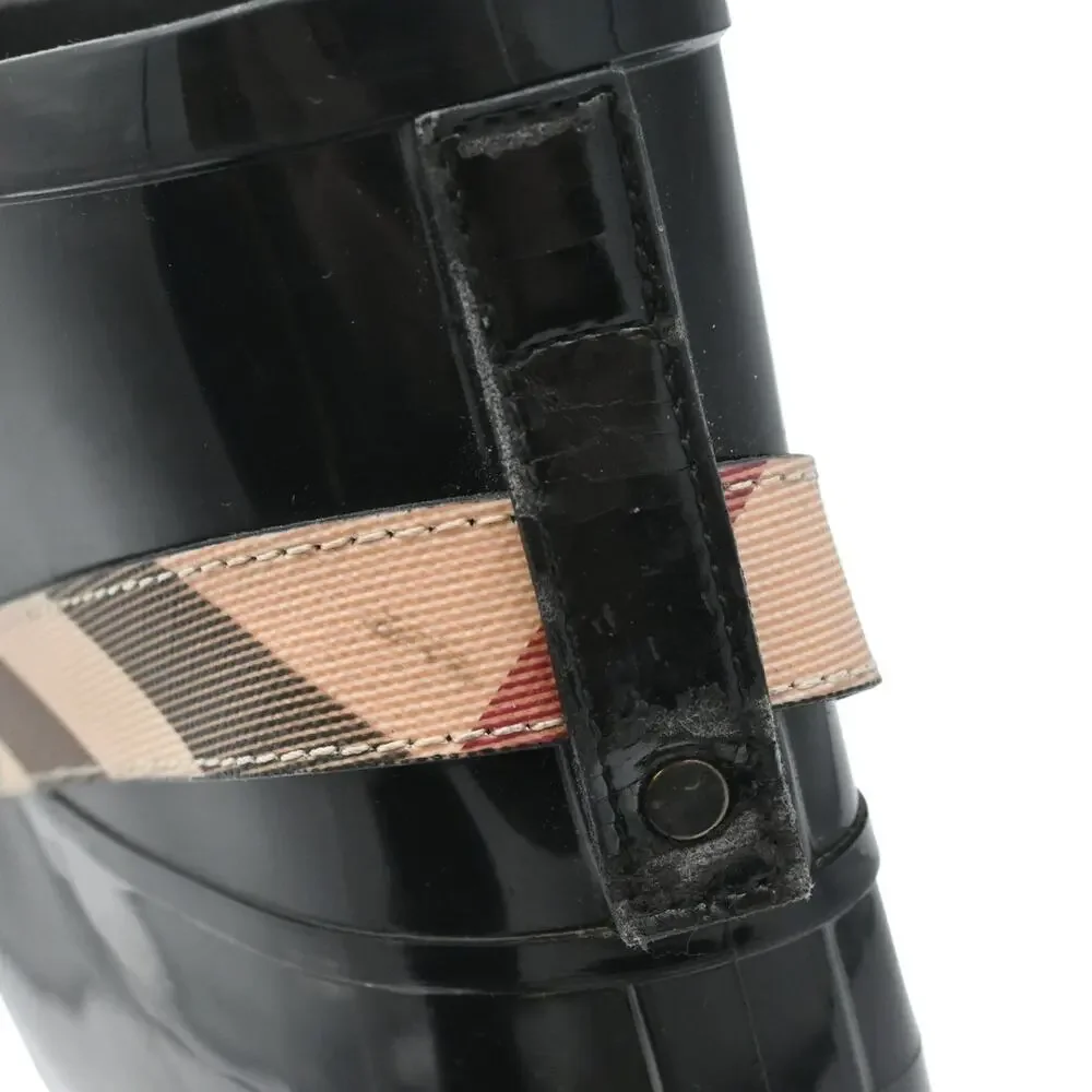 Burberry Black Rubber Rain Boots Size 38